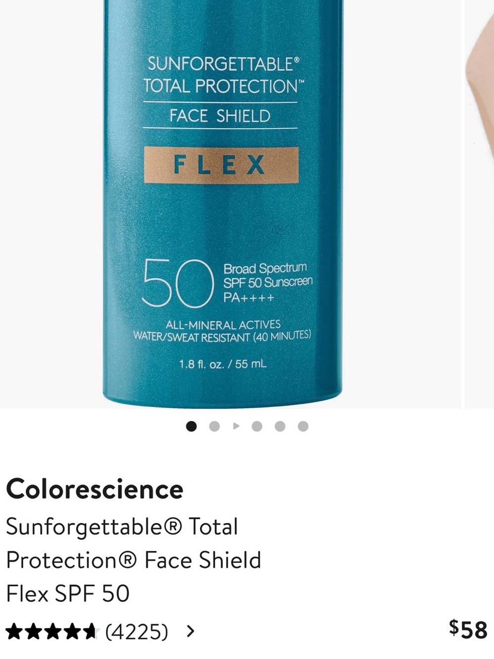 Sunforgettable Total Protection Face Shield FLEX SPF 50 - Teal